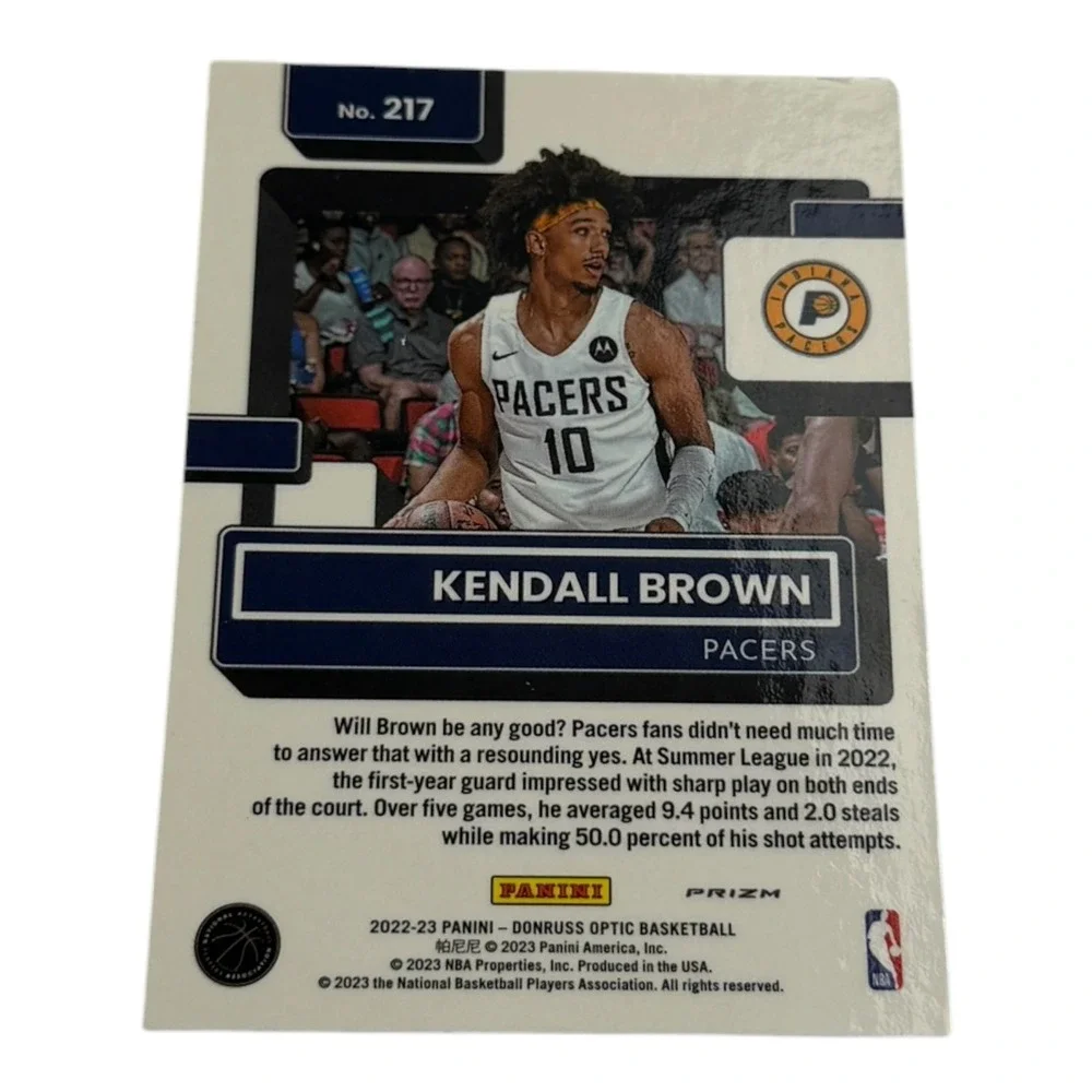 2022-23 Panini Donruss Optic Kendall Brown Rated Rookie Silver Holo Prizm #217